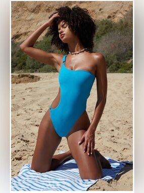 Kendall & Kylie Blue Butterfly Cutout One piece Swimsuit Large Pacsun